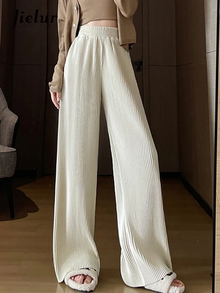 Jielur Плотные свободные простые офисные женские брюки с карманами новые тонкие