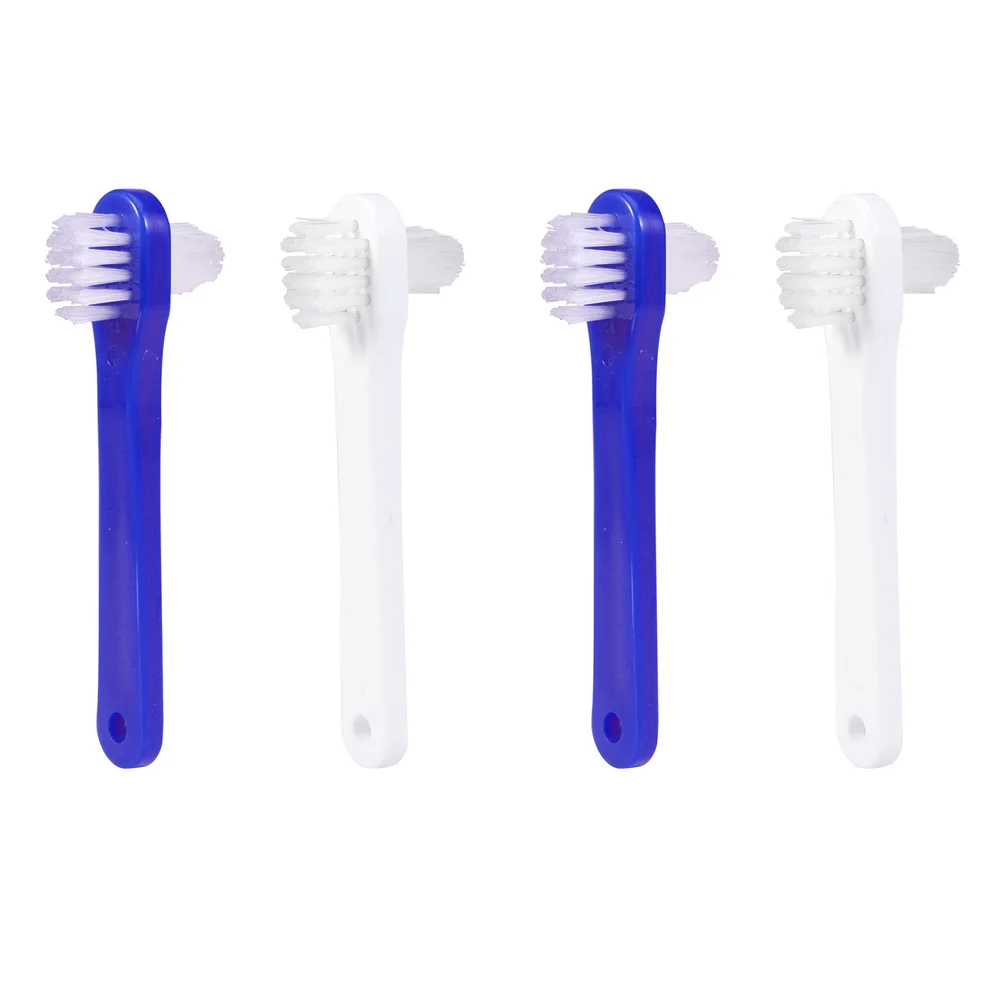 

4 Pcs False Teeth Cleaner Aldult Brush Double Sided Denture Cleaning