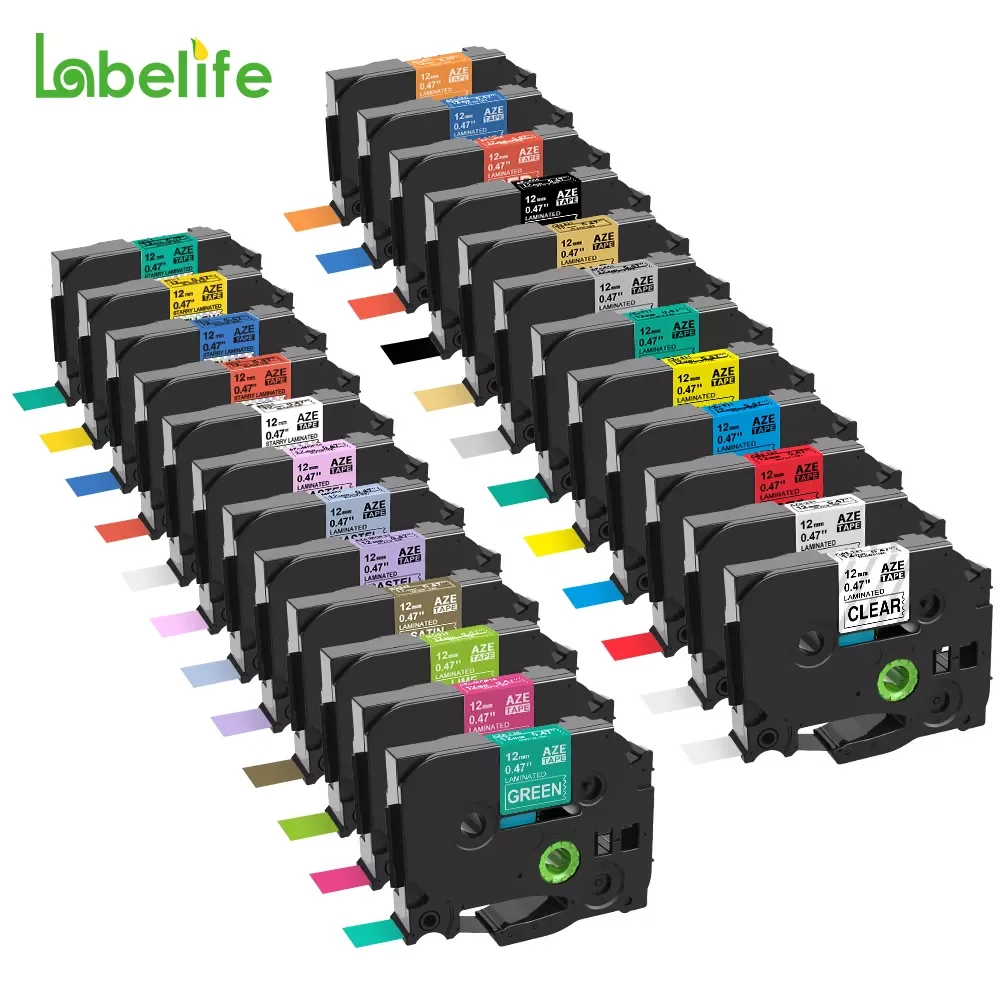 

Labelife 5PCS TZe-231 label tape Compatible for Label Maker Laminated Tape 12mm Black on White for labeler 231 241 251 631 641