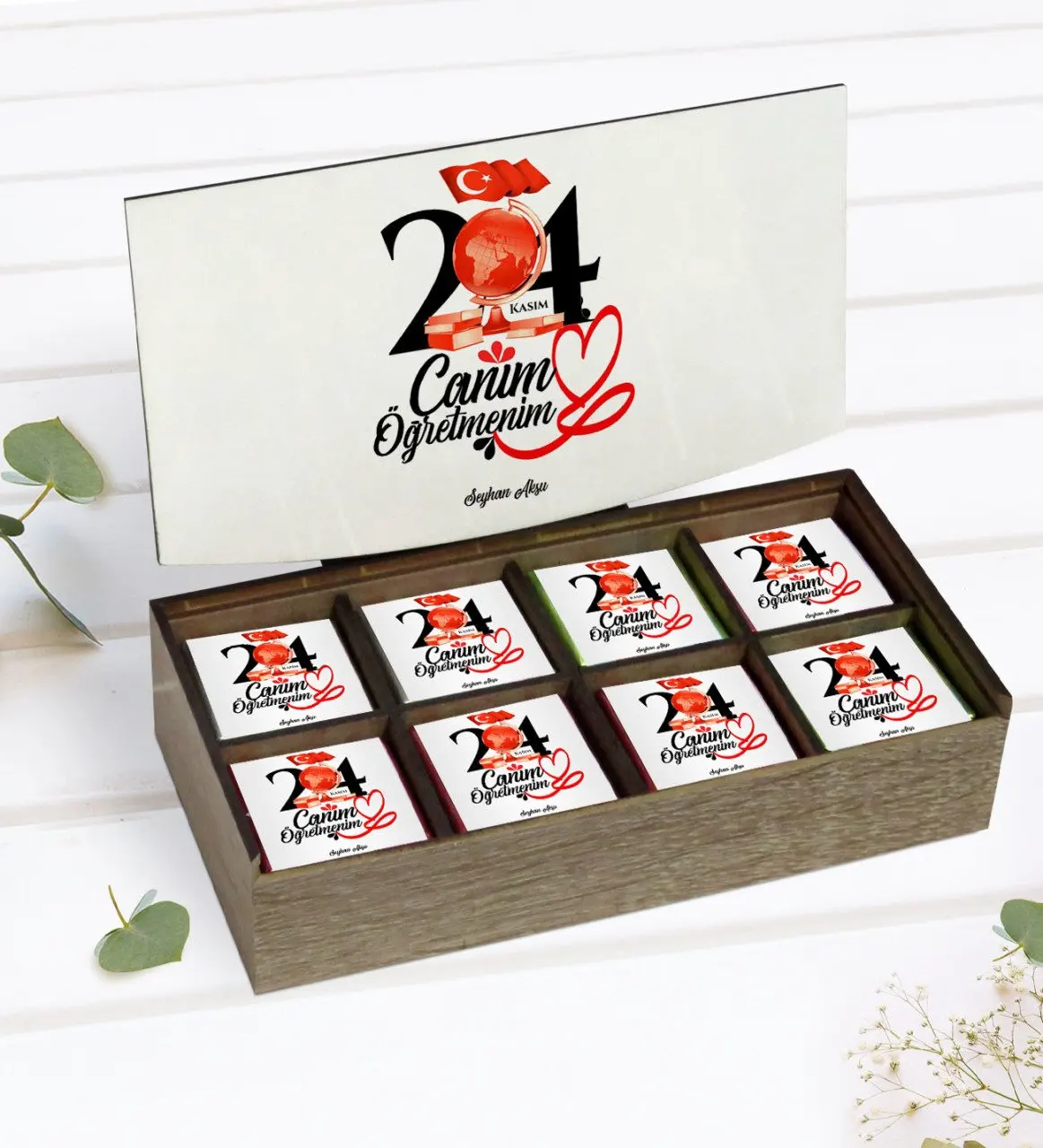 

Персонализированный господин лачжар, разработанный в деревянной коробке, 24 'lü, если вы хотите получить шоколадный подарок