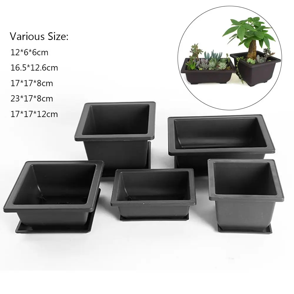 

Garden Square Nursery Planter Flower Pot Succulent Basin Bonsai Plant Bowl