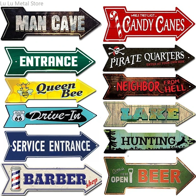 

Smart Blonde Outdoor Decor Candy Canes Novelty Metal Arrow Sign Chrismas Halloween Home Decoration Gifts