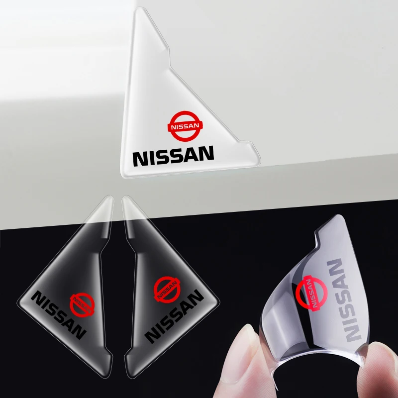 

Прозрачная защитная наклейка для углов автомобиля, наклейка для Nissan Juke X-trail Leaf Micra Qashqai NOTE Skyline GTR R35 R34, 2 шт.