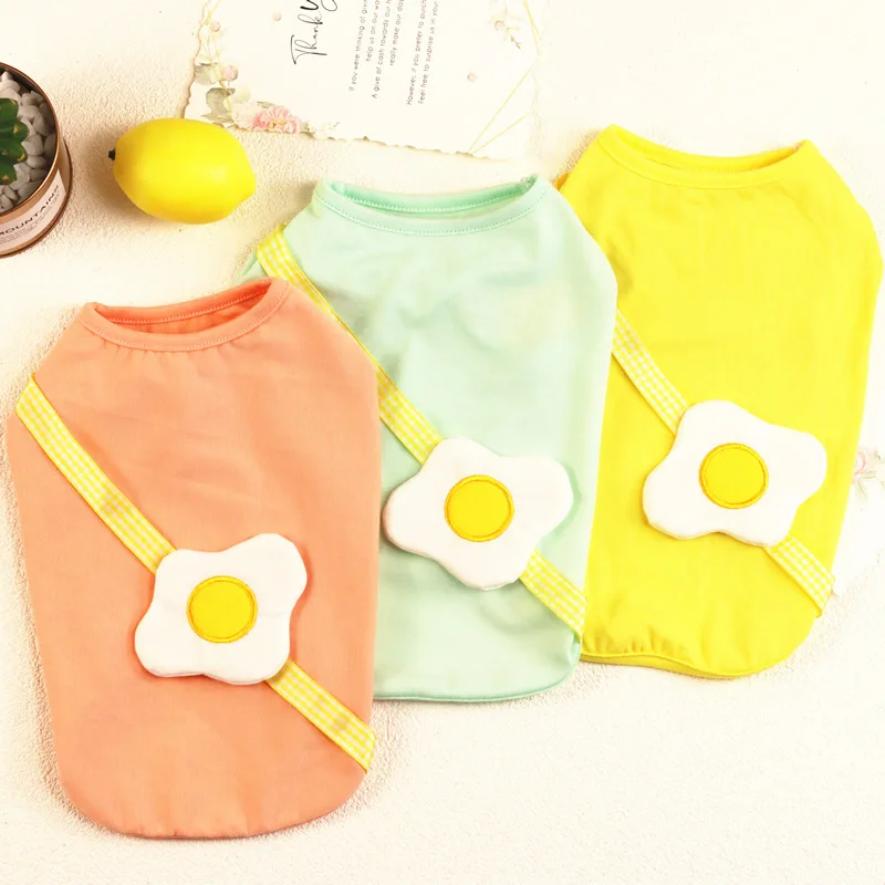 

Poached Egg Dog Cat Clothes Summer Pet Puppy Vest Spring Summer Chihuahua Clothes for Dogs Pug Yorkshire Pets Supplies Teddy