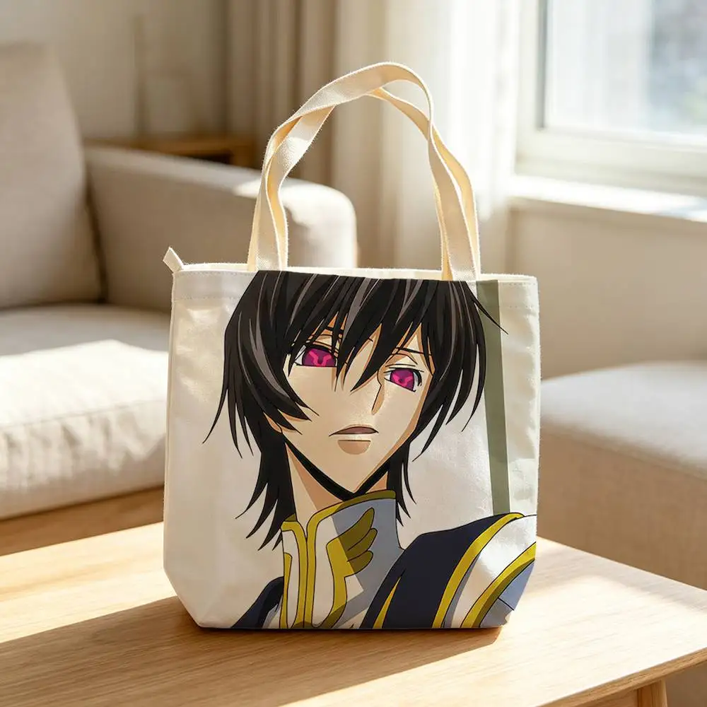 Фото Сумки для хранения Lelouch L-Lamperouge Anime Code G-Geass, водонепроницаемые холщовые сумки, подходящие для посещения занятий, походов за покупками, подарков. №2
