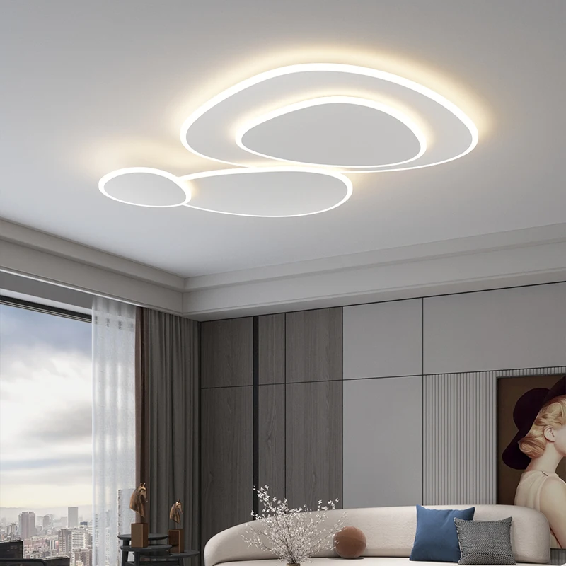 

Современная светодиодная потолочная люстра, комнатное освещение для гостиной, спальни, кабинета, белый светильник с регулируемой яркостью, лампы для украшения дома