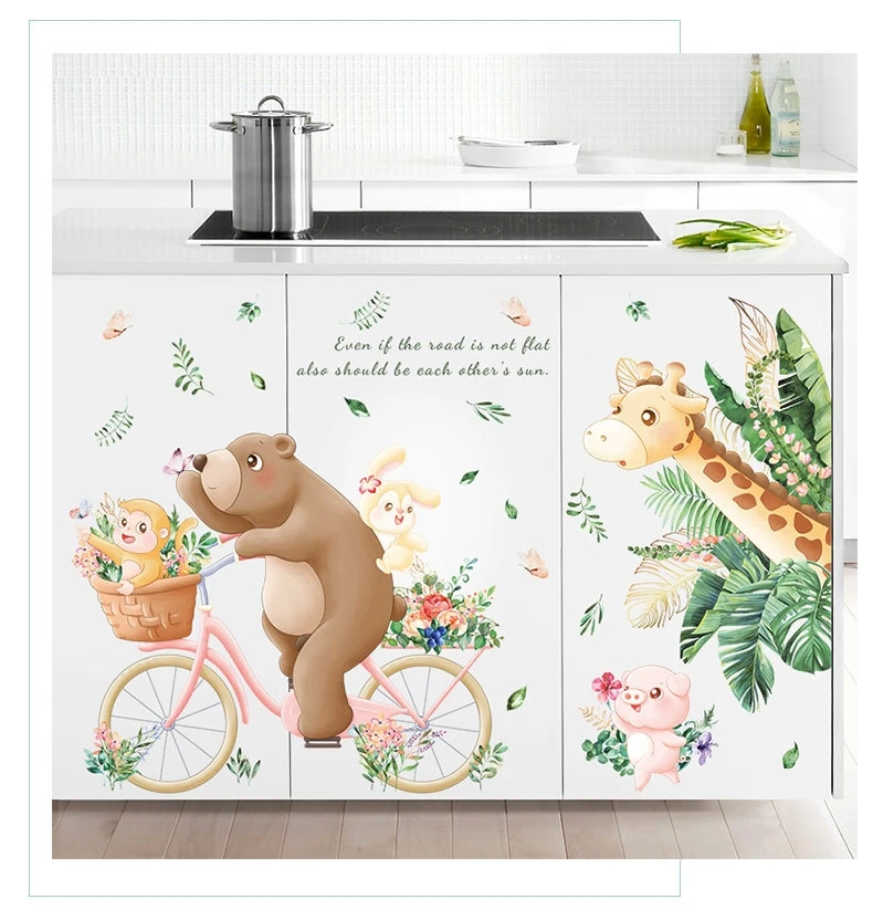 

Cartoon animals space travel children's room kindergarten Home wall decoration wallpaper self-adhesive
