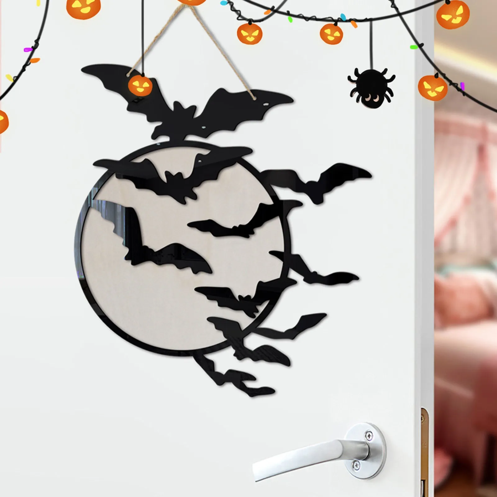 

Подвесные Украшения для двери на Хэллоуин, деревянные украшения для двери на Хэллоуин, омела, красные бусины для украшения рождественской е...