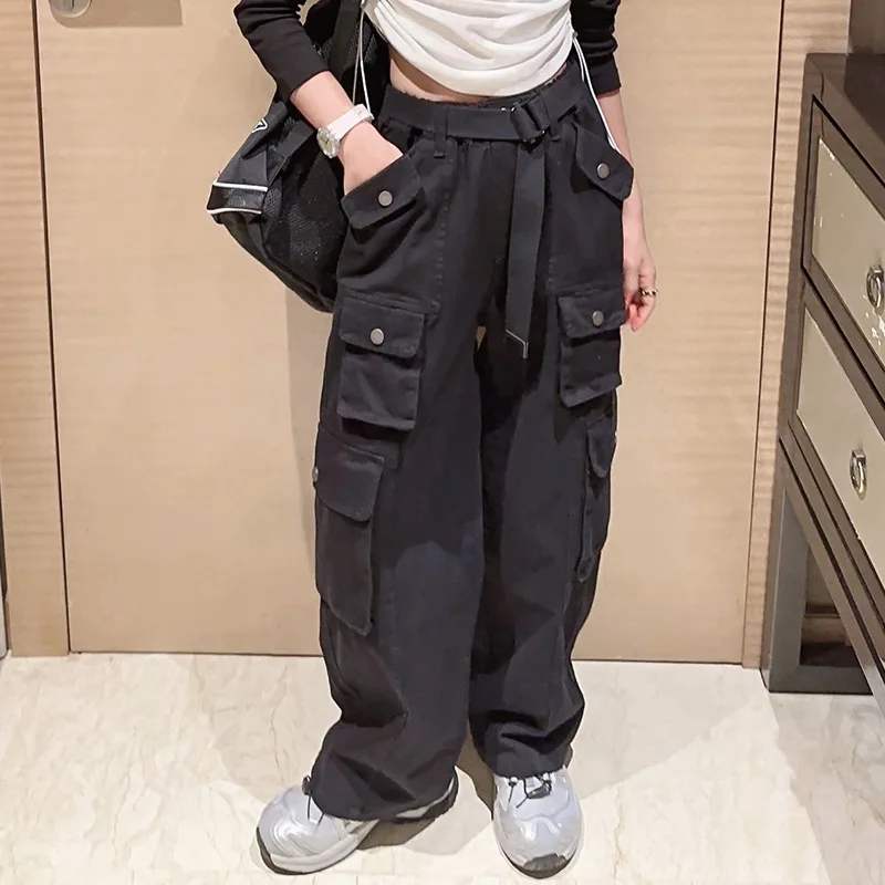 Осенние и зимние прямые рабочие брюки для девочек. Подходит подростков в