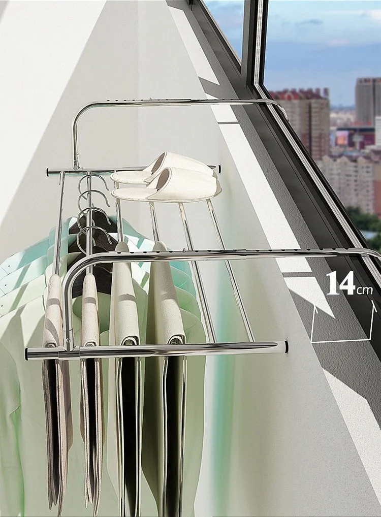 

Регулируемая складная стойка из нержавеющей стали для сушки подгузников на балконе