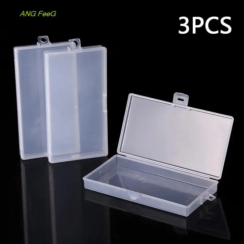 

3pcs Transparent PP DIY Rectangle Storage Box Jewelry Screw Holder Case Organizer Dustproof Boxes Home Storage & Organization