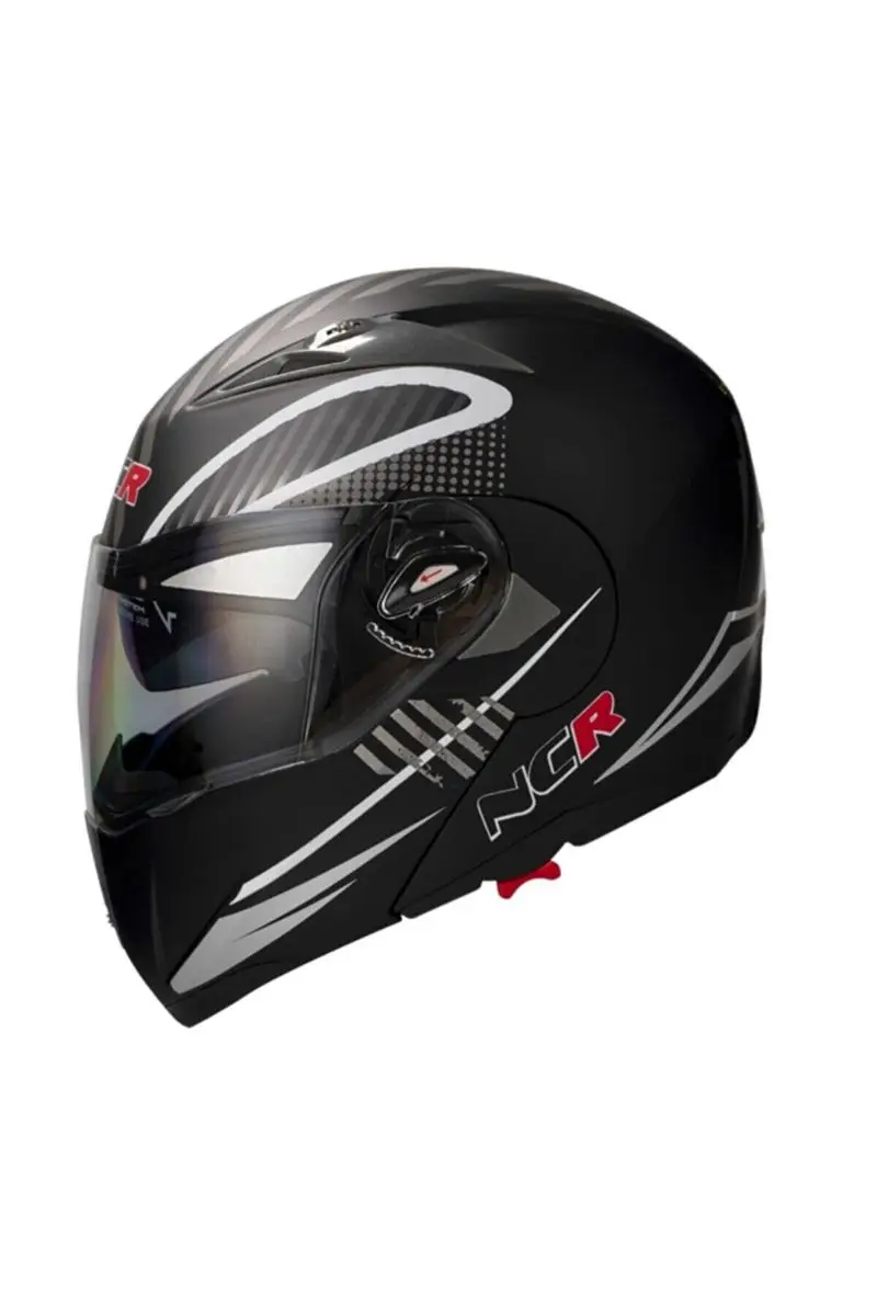 

Jaw opening helmet with visor