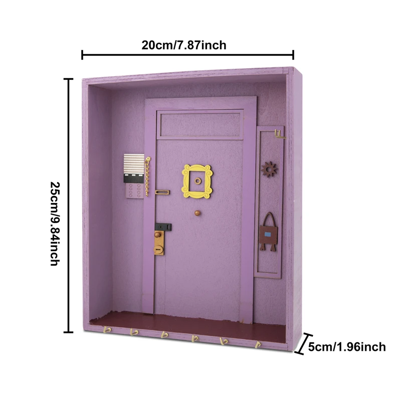 monicas door friends key holder wooden purple door keychain hanger friend home decor hanging key storage wall decoration gifts free global shipping