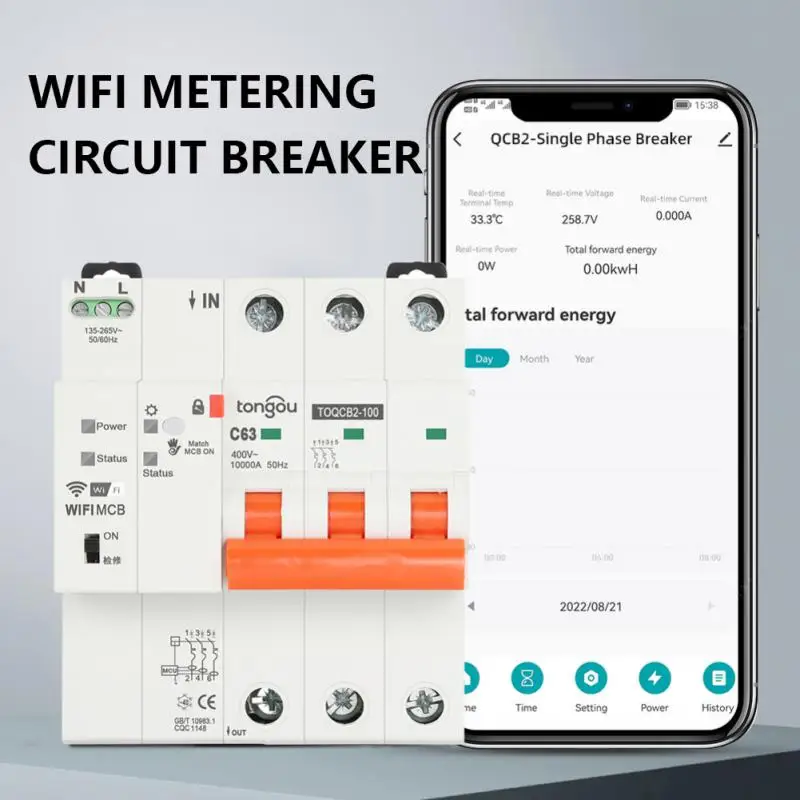 

Tuya MCB 1P/2P/3P WIFI Metering Circuit Breaker Smart Life Timer Remote Control Automatic Wireless Interruptor Reclosing Switch