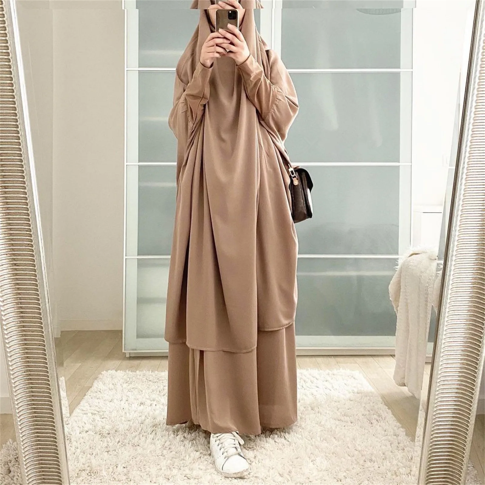 

Women Hooded Muslim Hijab Dress Eid Prayer Garment Jilbab Abaya Long Khimar Full Cover Ramadan Gown Abayas Islamic Cloth