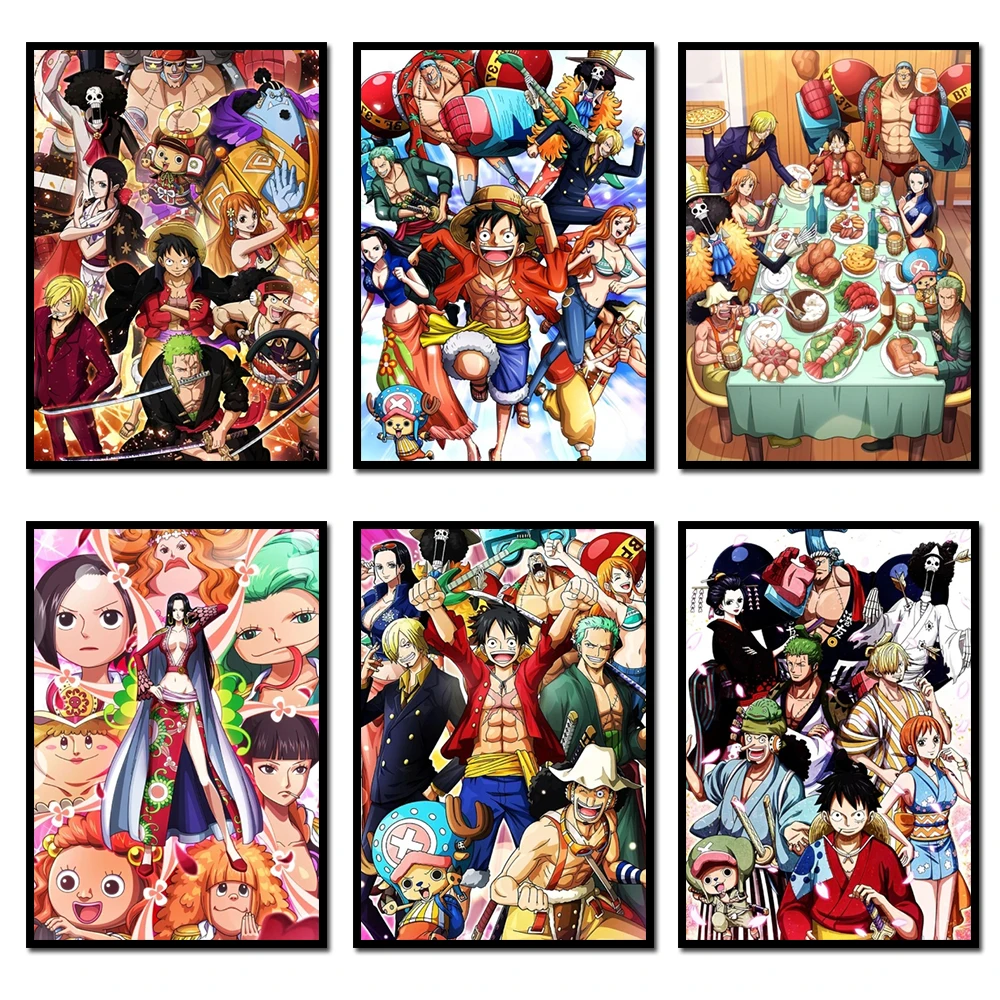 

Anime Character Pictures One Piece Zoro Luffy Nami Classic Posters Modern Living Room Aesthetic Wall Art Home Canvas Paintings