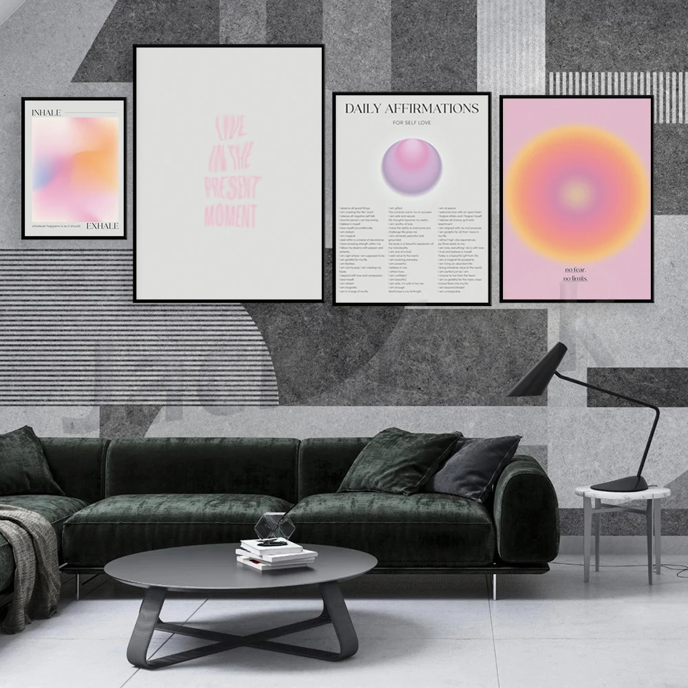 Настенное искусство с духовным градиентом модный набор настенных художеств Аura