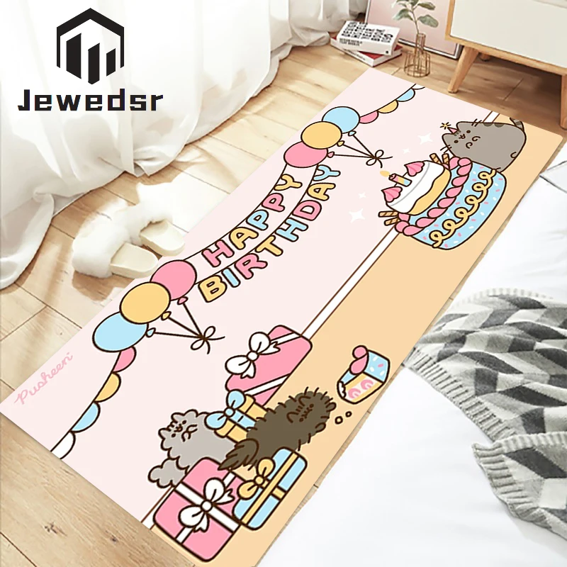 

Cute Cat Pusheen Living Room Carpet For Non-slip Mats Bedroom Mat Custom Doormat Home Decor Bathroom Rug Doormats Bath Rugs
