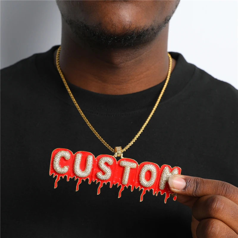 

Cuban Chain Name Necklaces & Pendant Letters Custom Name Charm For Men Women Gold Plated Hip Hop Jewelry BBF Gift