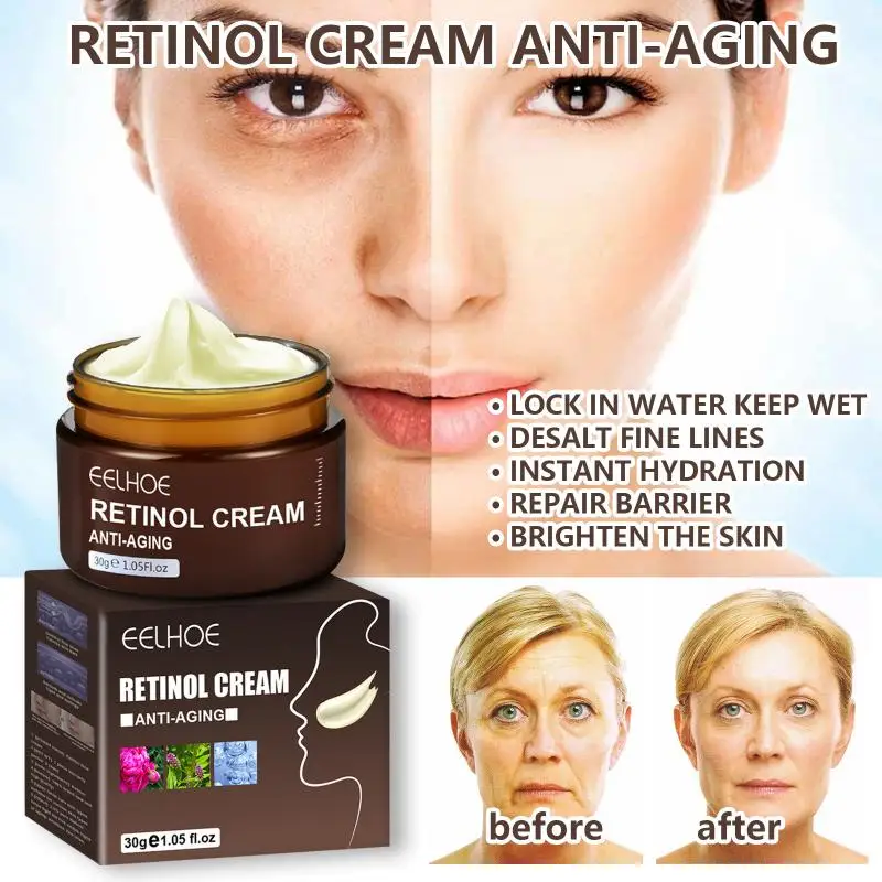 

EELHOE Retinol Face Cream Anti-Aging Remove Wrinkle Firming Lifting Whitening Brightening Moisturizer Facial Skin Care Cream 30g