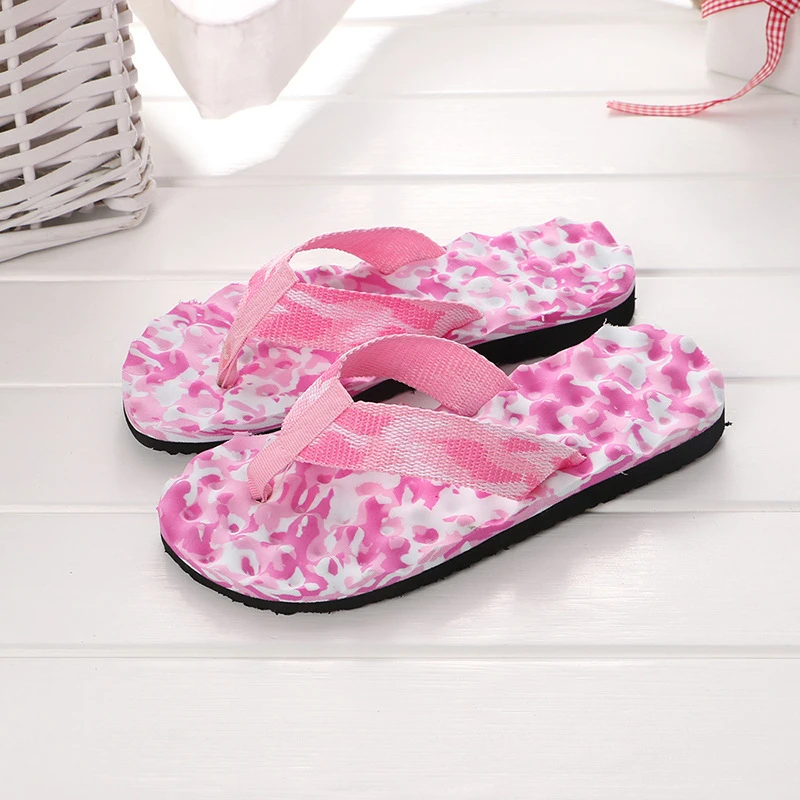 

Women's Beach Flip Flops Non-Slip Flat Slippers Camouflage Soft Fashion Casual Indoor Bathroom Hotel Shoes Outside Sandals