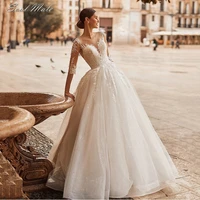 elegant ivory a line wedding dress 2022 for women illusion backless lace appliques bohemian beach bridal gown vestido de novia