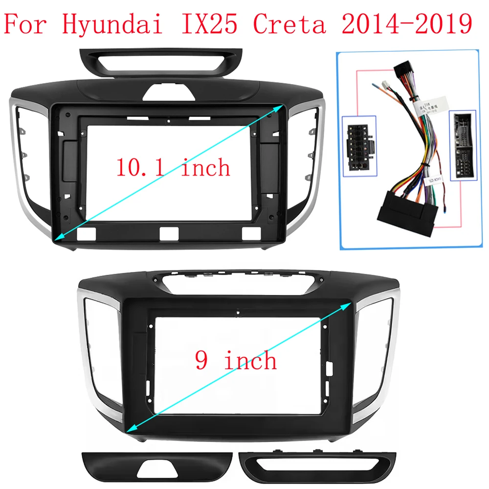 Адаптер рамки для автомобильной аудиосистемы Hyundai IX25 Creta 2014-2019 9/10 1 дюйма большой
