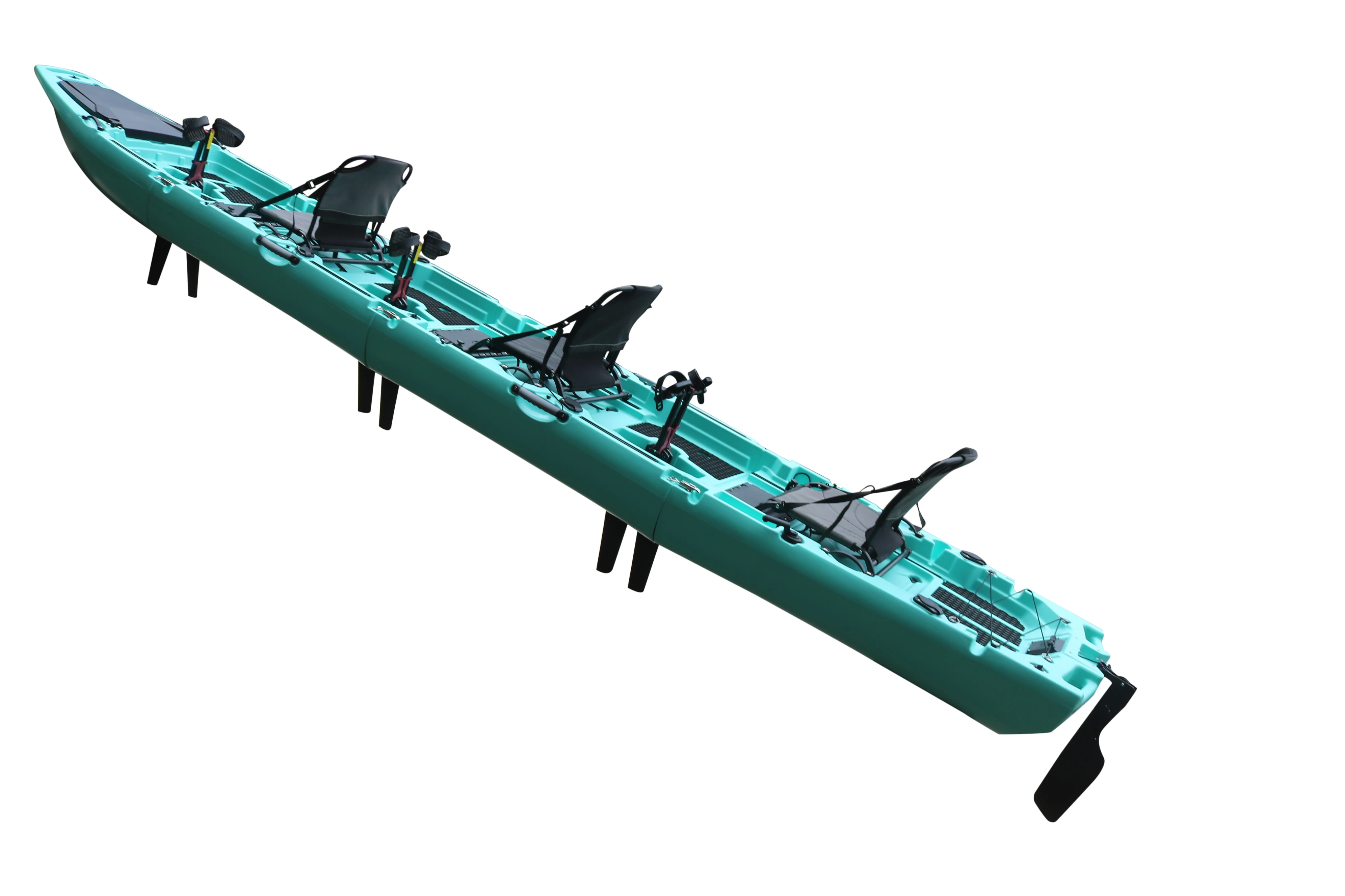 Фото Модульный педальный рыболовный каяк из HDPE-пластика, 18,6 футов, 4-секционный, разборный, легко устанавливается и транспортируется, новый дизайн №5