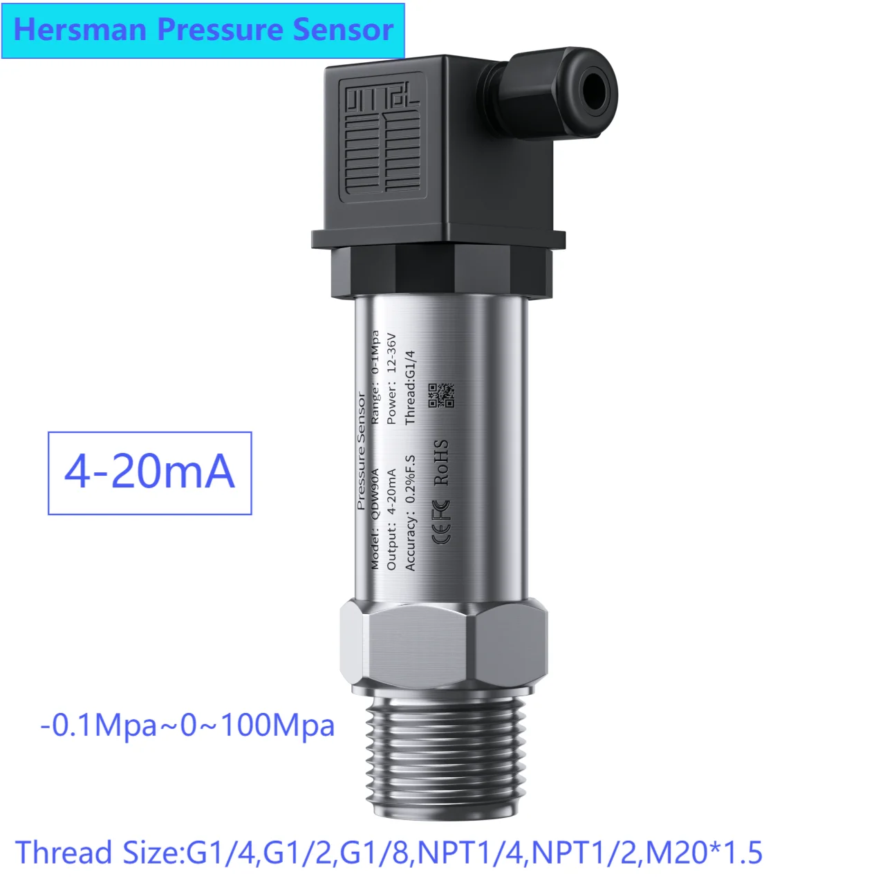 4-20 мА датчик давления 5 МПа 10 15 16 25 Датчик для Hersman NPT1/2 G1/4 масла
