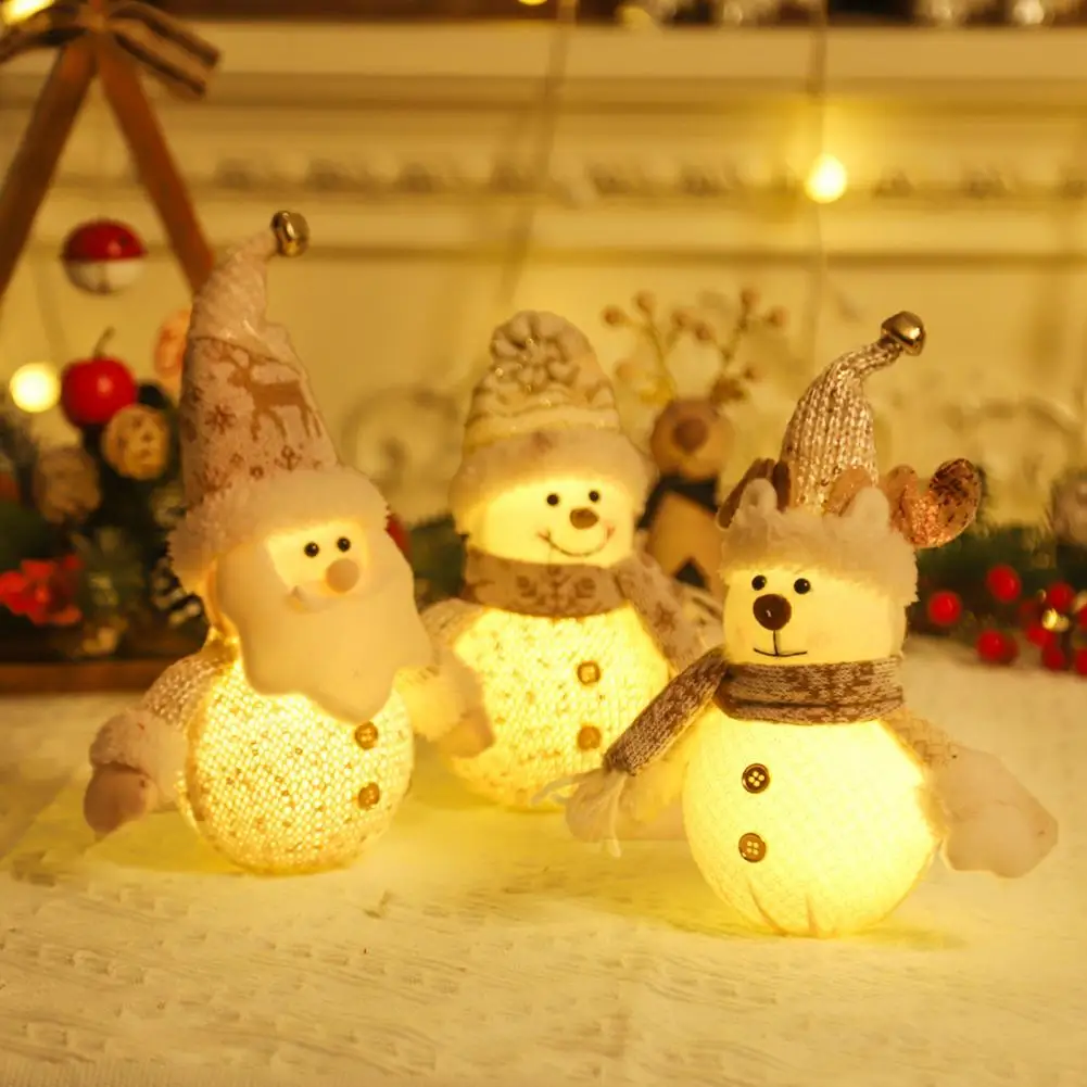 

Snowman Decoration for Home Festive Night Light Decorations Glowing Christmas Dolls Gnomes for Tree Gift Giving 30cm Snowman