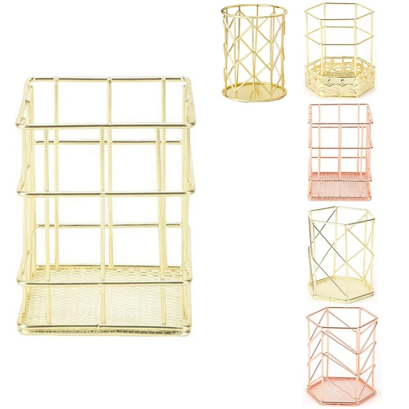 

Desktop Pen Holder, Makeup Brush Holder, Metal Wire Pen Cup Holder