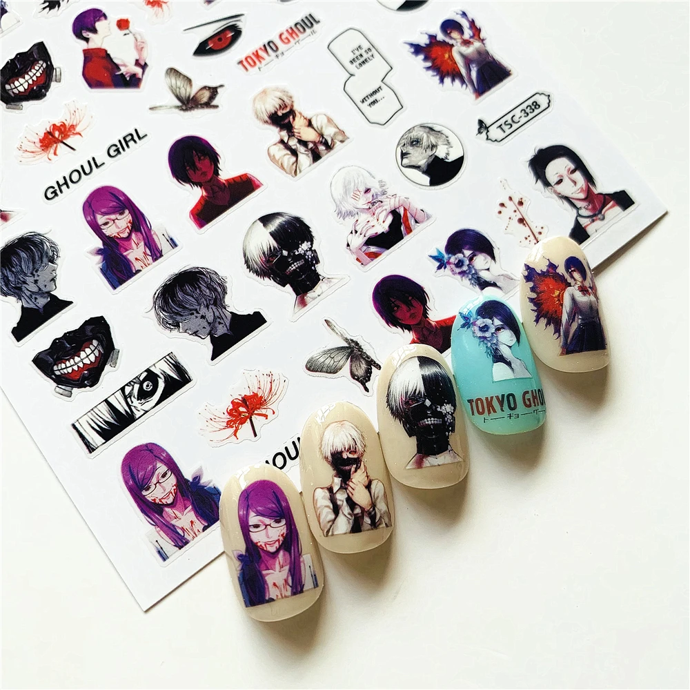 

Newest TSC-123-338 Tokyo Ghoul series 3d nail art sticker nail decal stamping export japan designs rhinestones