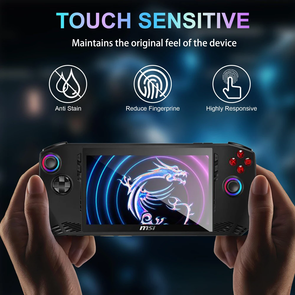 Комплект из 3 прозрачных стеклянных защитных пленок для экрана MSI Claw Gaming Handheld