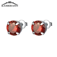 8mm red zircon earrings with stones fashion jewelry women fashion earring 2019 vintage designer stud earrings korea