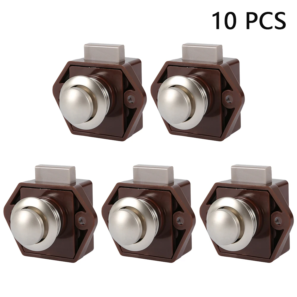 

5/10pcs Camper Car Push Lock Diameter 20mm RV Caravan Boat Motor Home Cabinet Drawer Latch Button Locks For Furniture Hardware