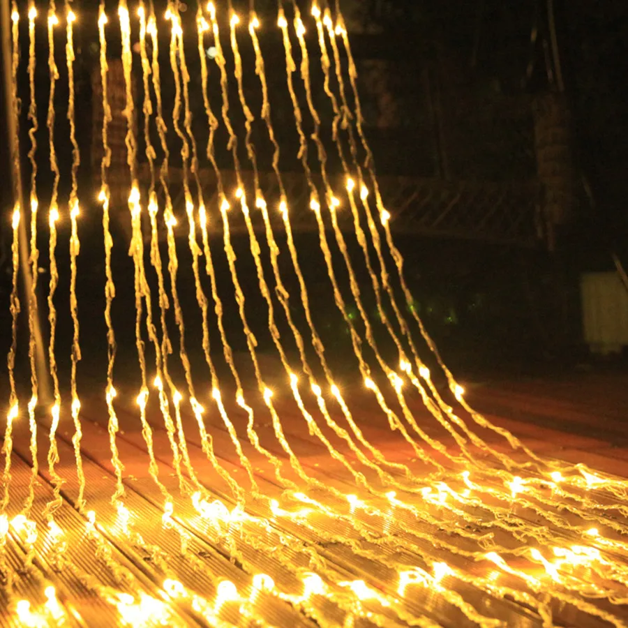 

3X3/6X3M Waterfall Meteor Shower Rain String Light Outdoor Window Curtain Icicle Light Christmas Wedding Party Garland Light