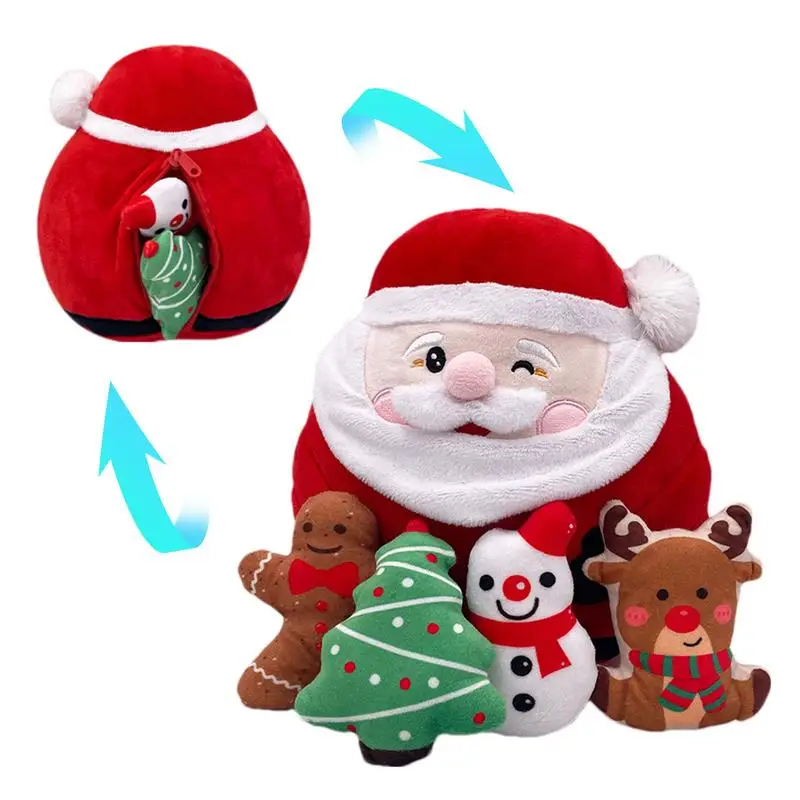 

Cartoon Santa Claus Plush Toys Stuffed Elk Snowman Animal Pillow Christmas Santa Claus Cartoon Snowman Throw Pillow for Kids Toy