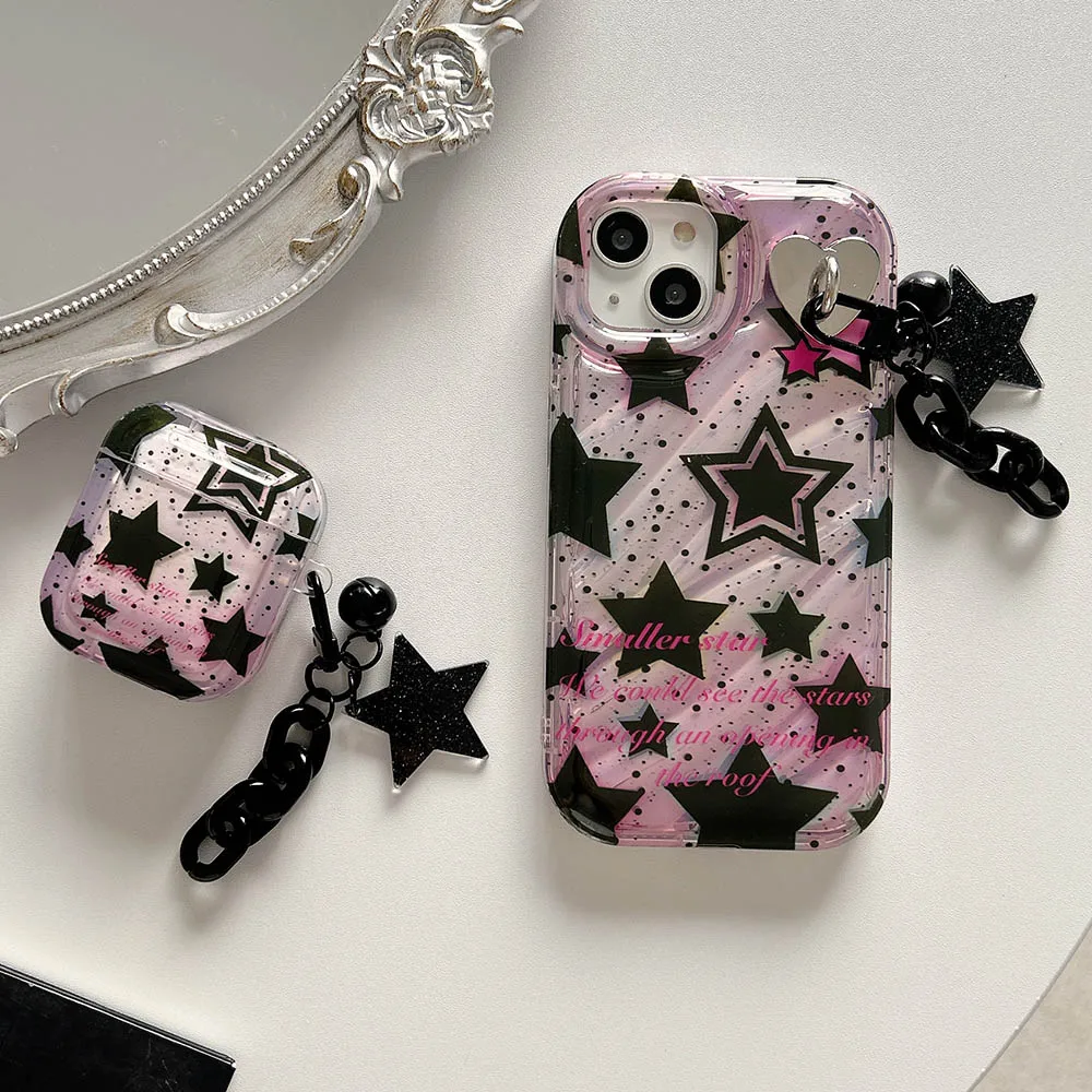 Чехол для наушников Sweet Cool Stars с подвеской в виде черной звезды