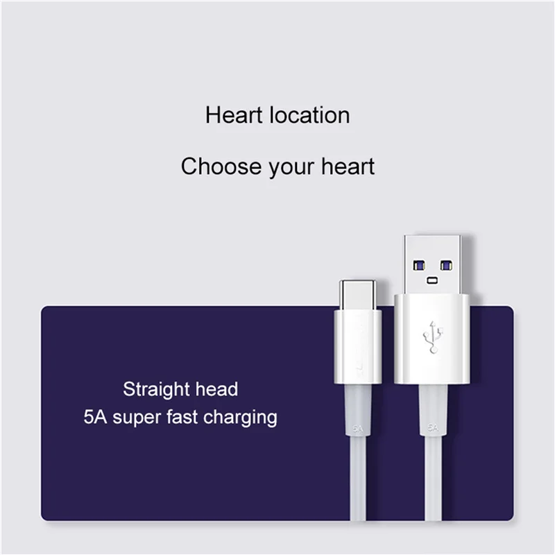

Quick Charging Type-C Cable with TPE Shell, 5A USB Charger Cable for Phone/ Tablet/ Smart Watch
