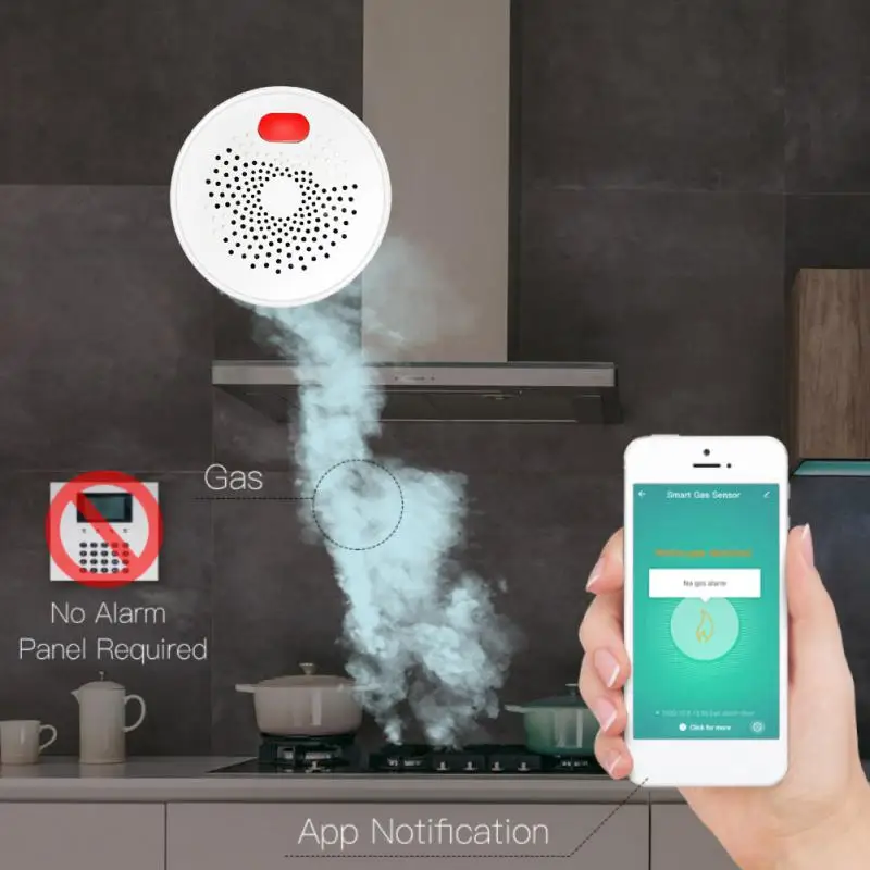 Tuya Zigbee/Wifi Natural Gas Sensor Combustible Household Smart LPG Alarm Detector Leakage Fire Safety Home |