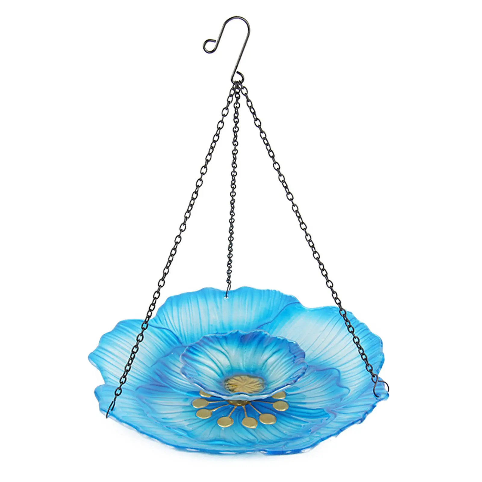 

Suower Bird Feeder Outdoor Glass Hangings Bird Bath Bird Shower With Double Layers Outdoor Garden Decoration Charm For Bird