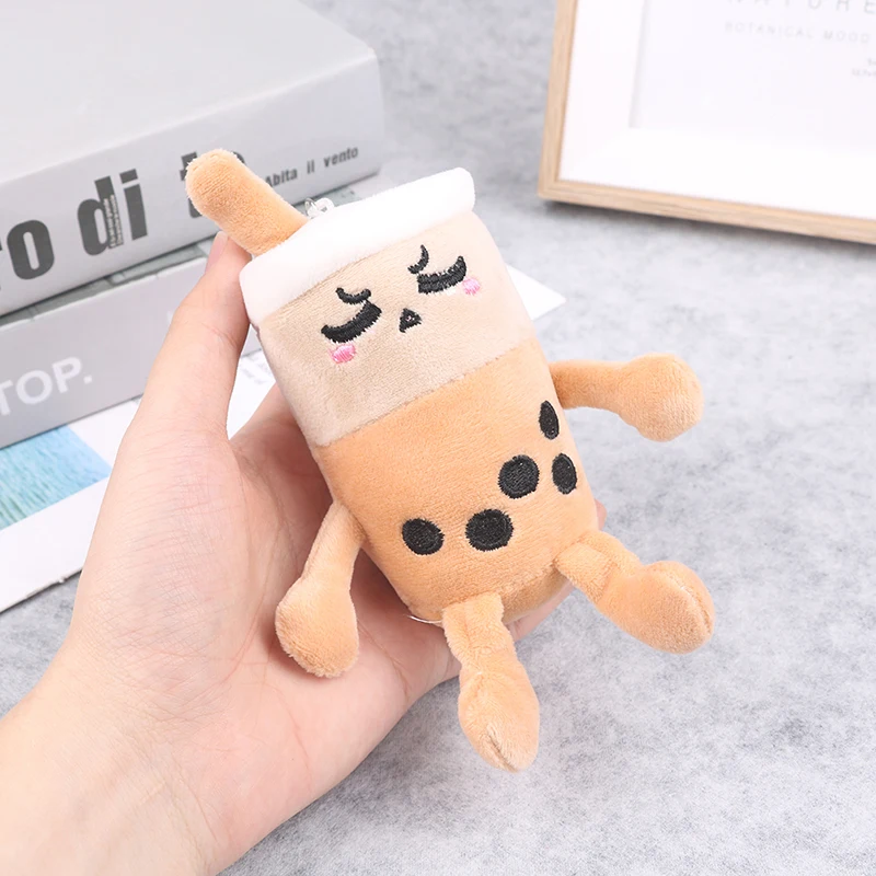 

1Pc Plush Doll Keychain Creative Cartoon Birthday Gift Key Accessories Cute Expression Milk Tea Cup Bag Ornaments