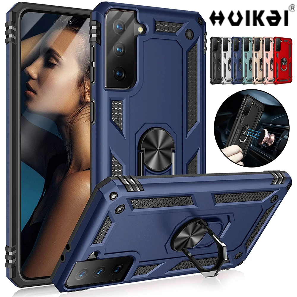 

Heavy Duty Hard Armor Case For Huawei P40 P50 Y5A Y6A Y7A Y9A With Magnetic Car Ring Kickstand Cases Cover Shell