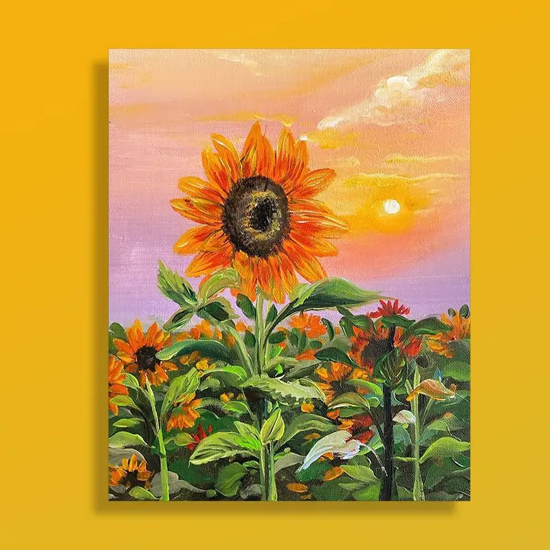 

00352Ann-Tulip diy digital oil painting oil painting acrylic flower painting explosion hand-filled landscape painting