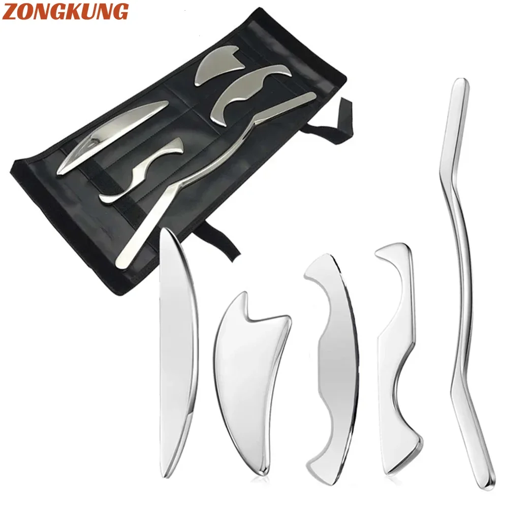 Профессиональные инструменты Гуа Ша из нержавеющей стали терапия глубоких