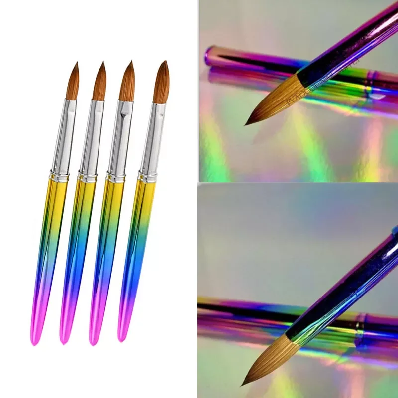 

100% Kolinsky Acrylic Sable Nail Brushes Manicure Nail Art Brush Oval for Nail Extension UV Gel Builder Tools