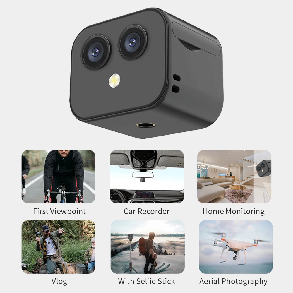 

WiFi Mini Camera Night Vision Surveillance Camera USB Rechargeable Security Monitoring Camera Remote Viewing for Indoor Outdoor