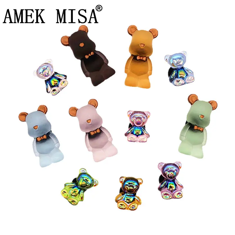 

1pcs Cute Bear Shoes Charms Fashion Sparkling Colorful Frosted Shoe Decoration Accessories Fit Croc Jibz Kids Party X-mas Gifts