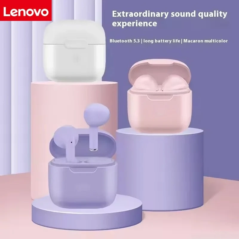 Фото Наушники Lenovo TWS Беспроводные Bluetooth-наушники Басовое сенсорное управление Стерео шумоподавление Длительный режим ожидания №2