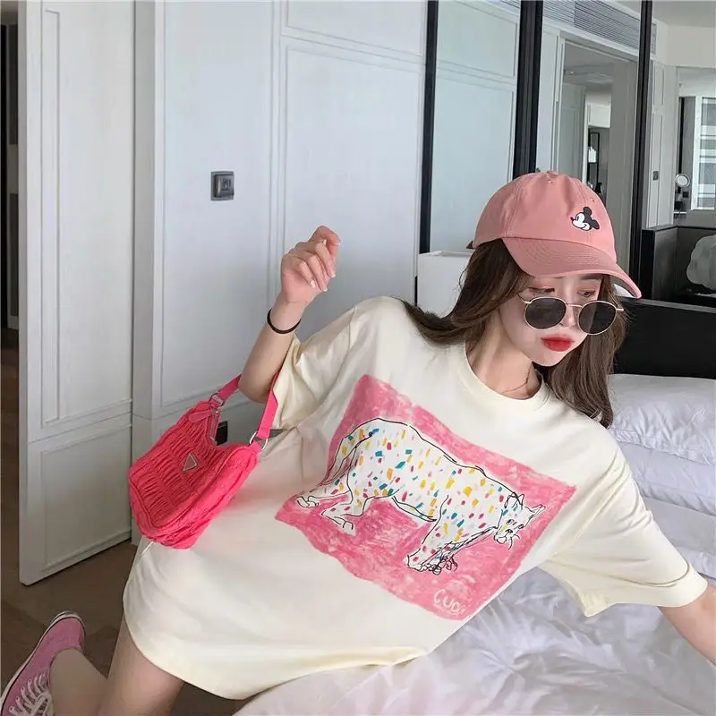 Cartoon Graphic Print Blouse T Shirt Women Harajuku Style Aesthetic White Casual New Fashion Summer |